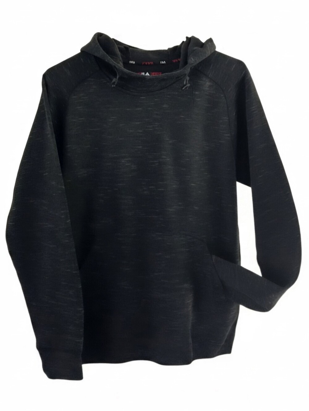 FILA SPORT Men’s Black Space Dye Pullover Hoodie Sweatshirt Fleece Pocket